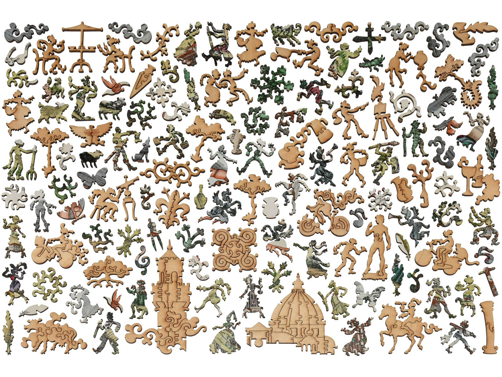 The whimsy pieces that can be found in the puzzle, Map of Florence.