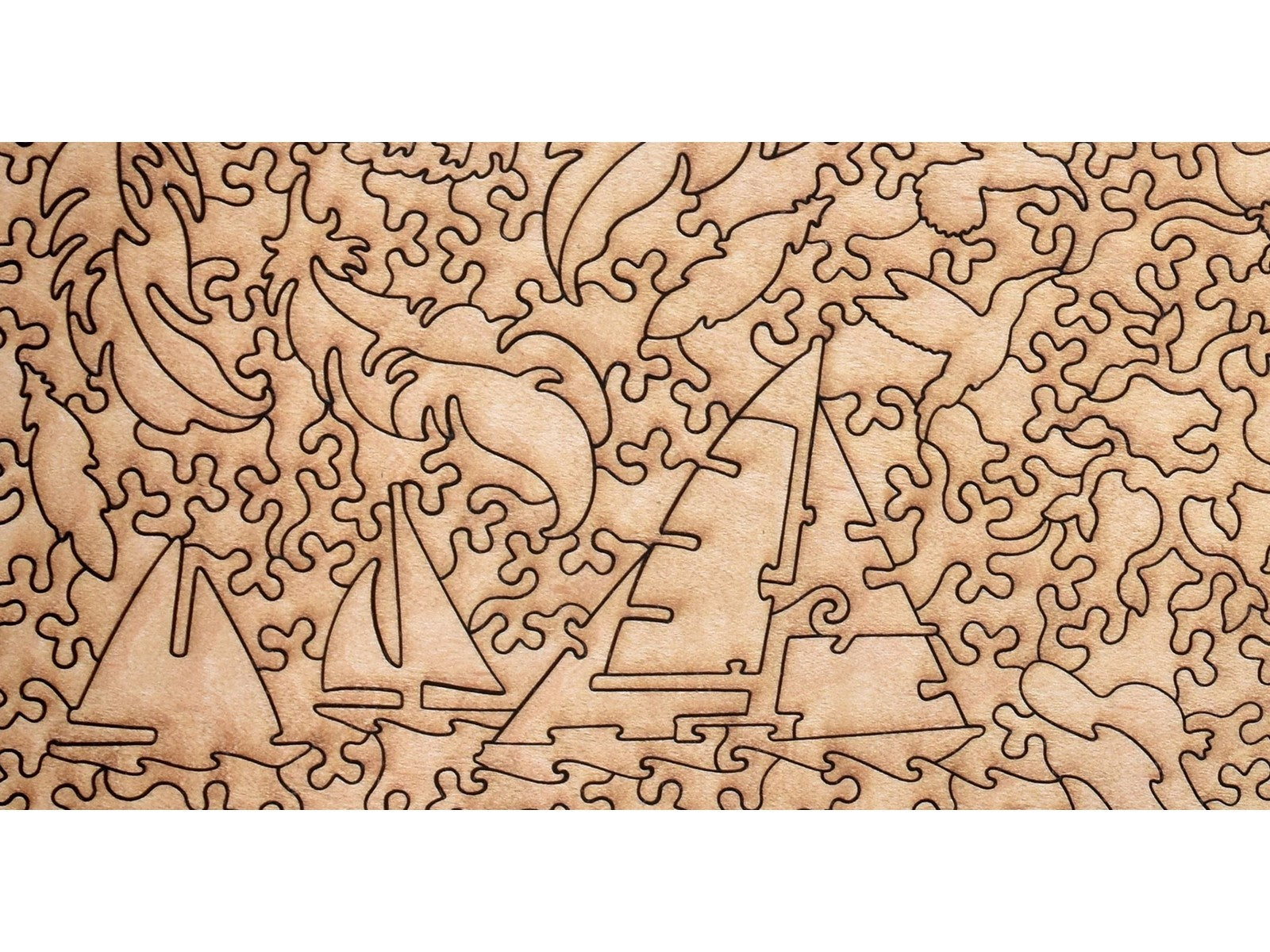 A second closeup of the back of the puzzle, Menton Seen from Cap Martin, showing the detail in the pieces.