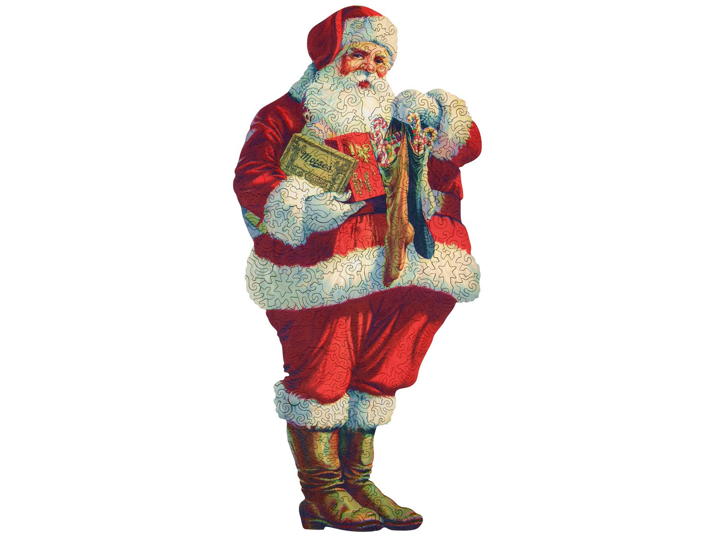 The front of the puzzle, Morse's Santa Claus.