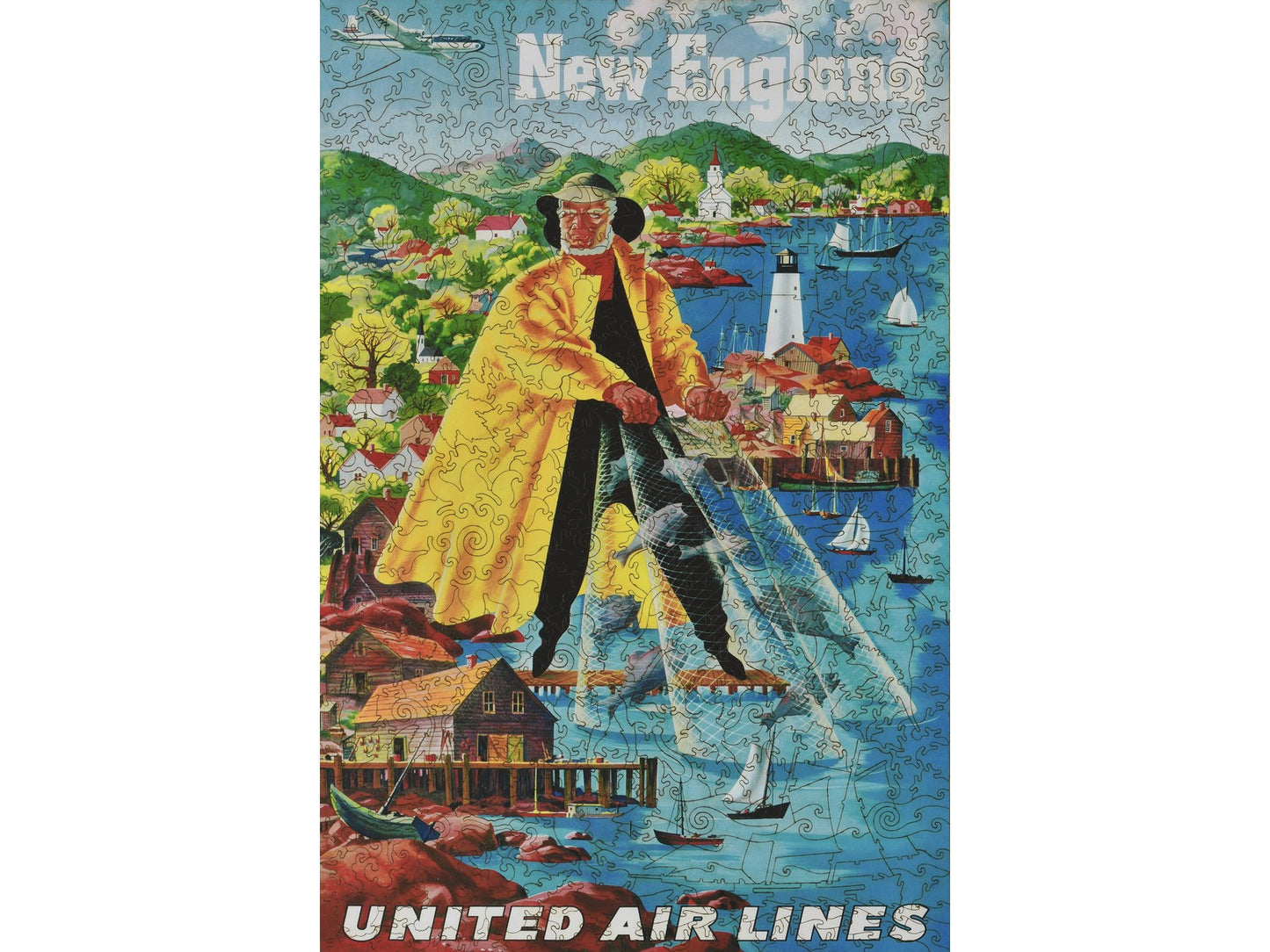 The front of the puzzle, New England United Airlines.