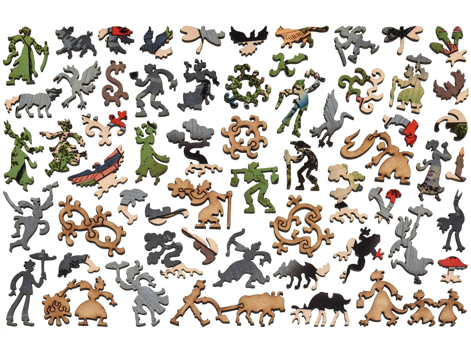 The whimsy pieces that can be found in the puzzle, Night Rain.