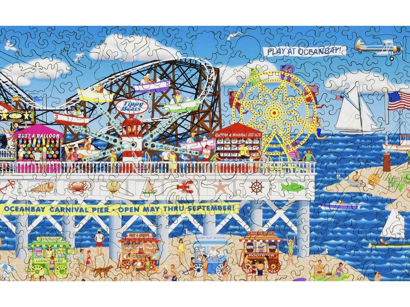 LIBeRté Playfulness Oceanbay Carnival Pier Wooden Jigsaw Puzzle | Liberty Puzzles