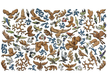 The whimsies that can be found in the puzzle, Oiseaux: Varieties of Birds.