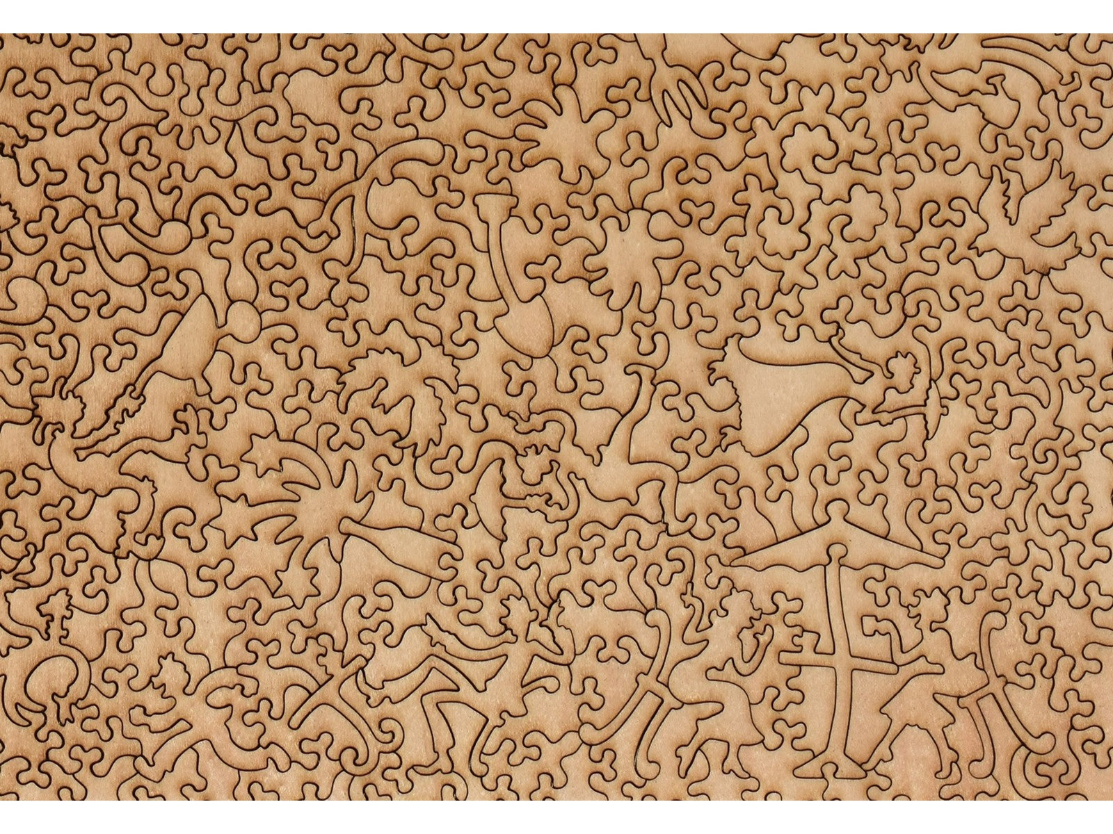 A closeup of the back of the puzzle, Oleanders, showing the detail in the pieces.