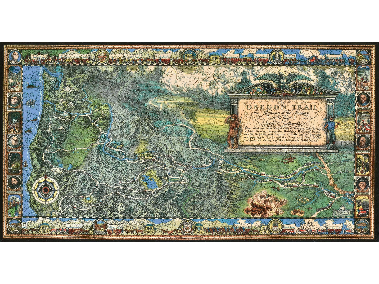 The Oregon Trail Wooden Jigsaw Puzzle | Liberty Puzzles The Oregon Trail Wooden Jigsaw Puzzle | Liberty Puzzles