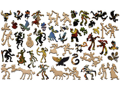 The whimsy pieces that can be found in the puzzle, Packing House Labels.