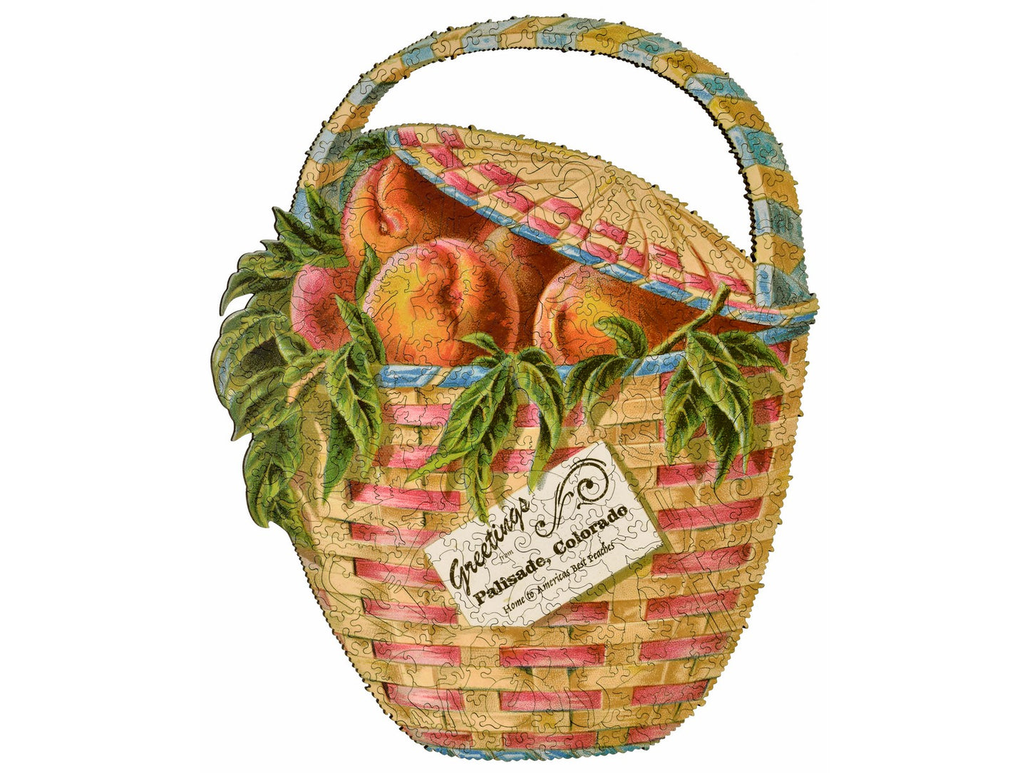 The front of the puzzle, Palisade Peach Basket.