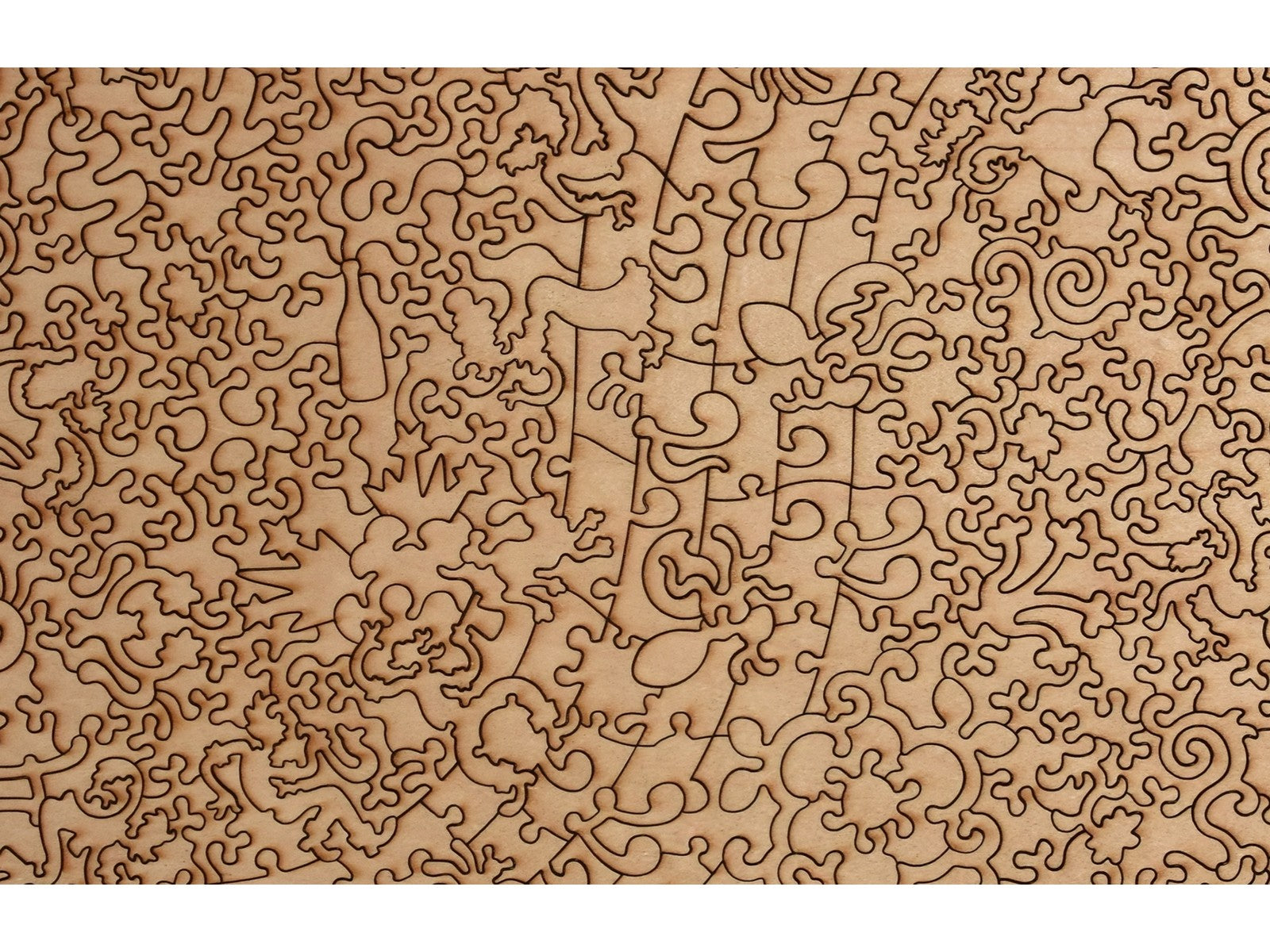 A closeup of the back of the puzzle, Peruvian Night, showing the detail in the pieces.