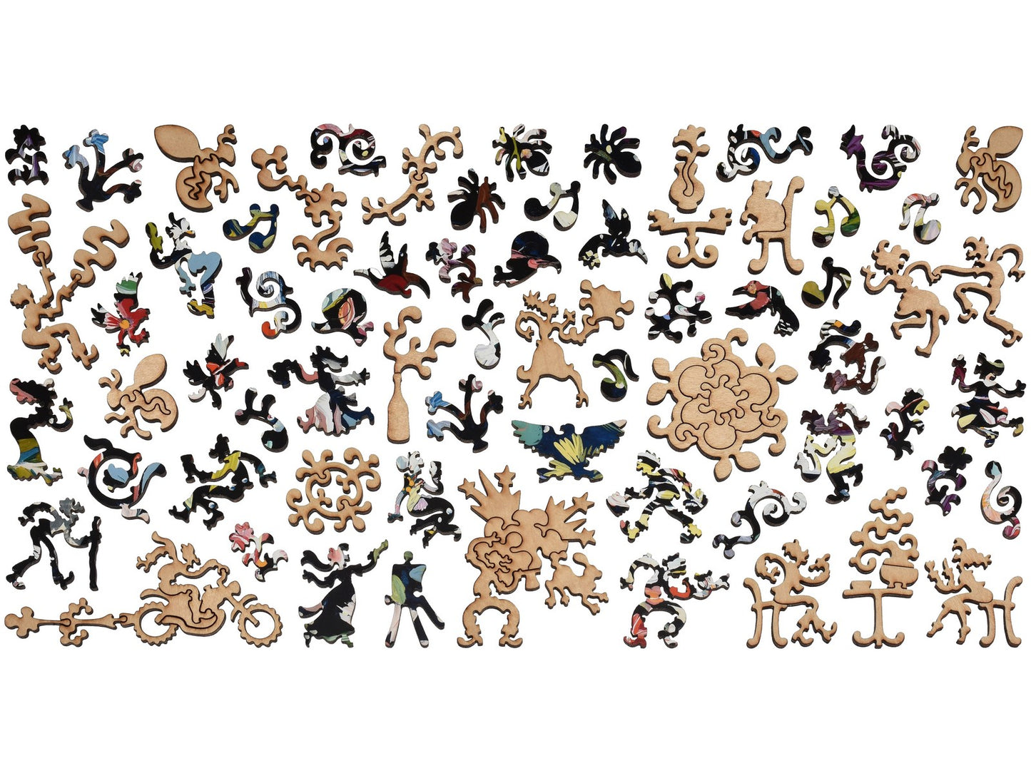 The whimsy pieces that can be found in the puzzle, Peruvian Night.