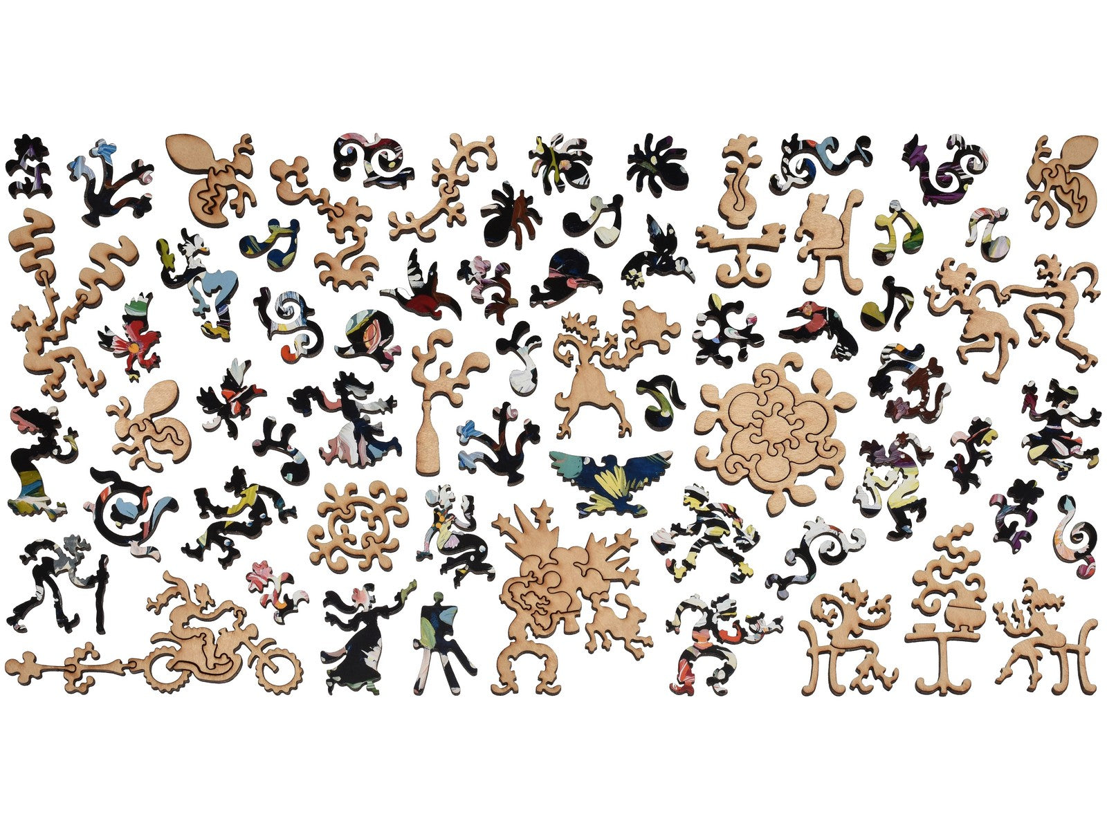 The whimsy pieces that can be found in the puzzle, Peruvian Night.