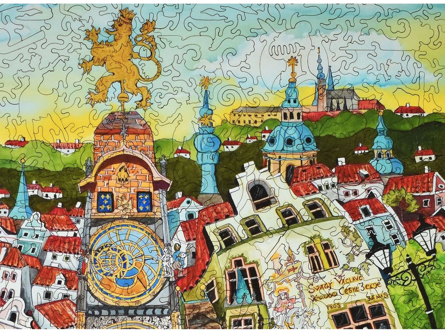 A closeup of the front of the puzzle, Prague.