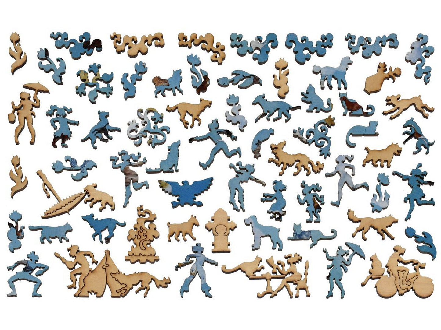 The whimsies that can be found in the puzzle, It's Raining Cats and Dogs.