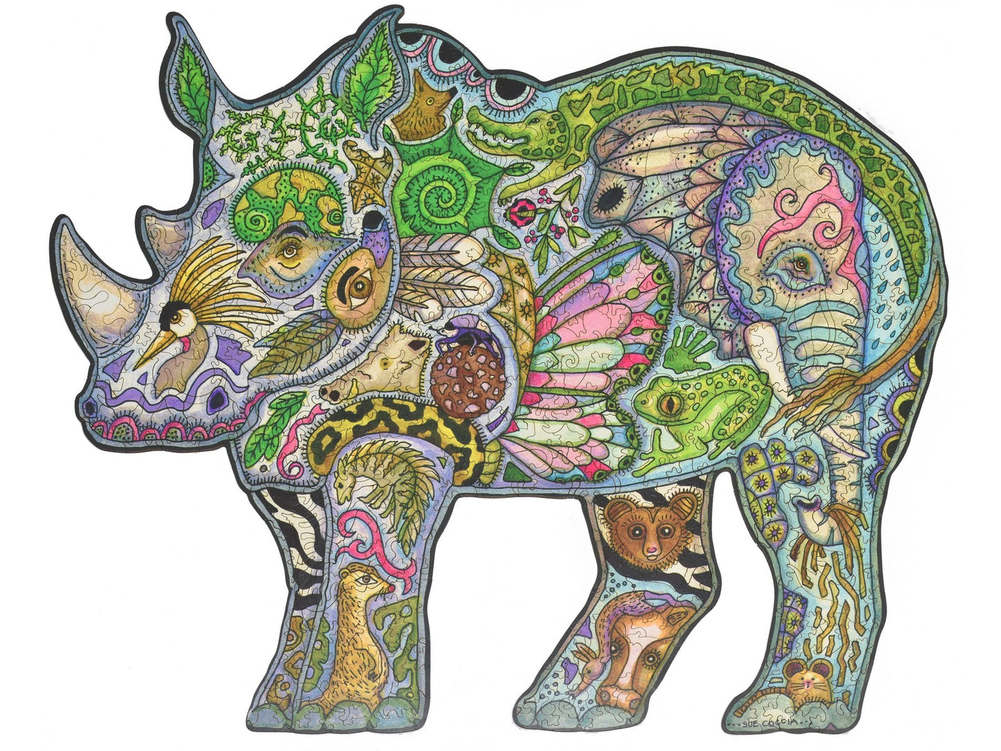 The front of the puzzle Rhino.