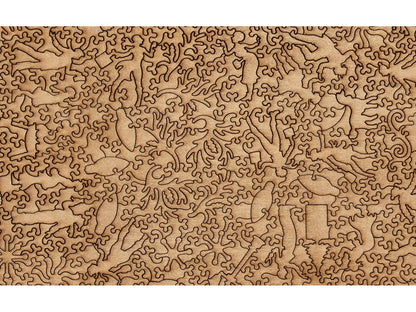 A closeup of the back of the puzzle, Rockefeller Center, showing the detail in the pieces.