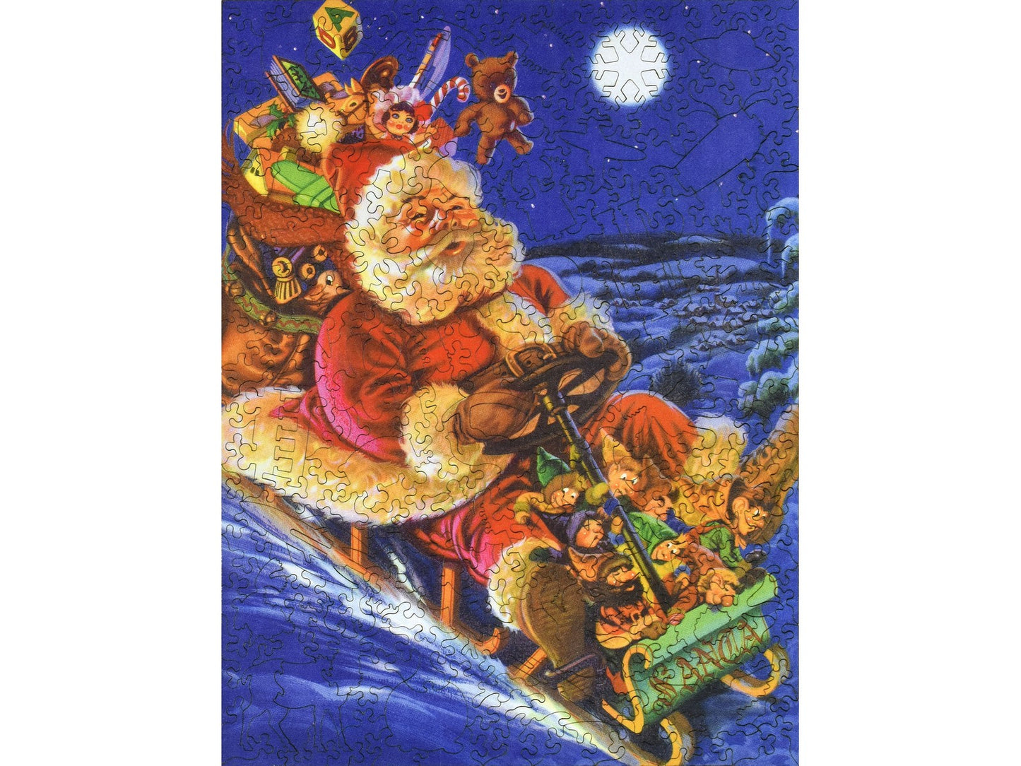 The front of the puzzle, Santa's Toboggan Ride.