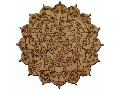 A closeup of the back of the puzzle, Seven Chakras, showing the detail in the pieces of the Lion.