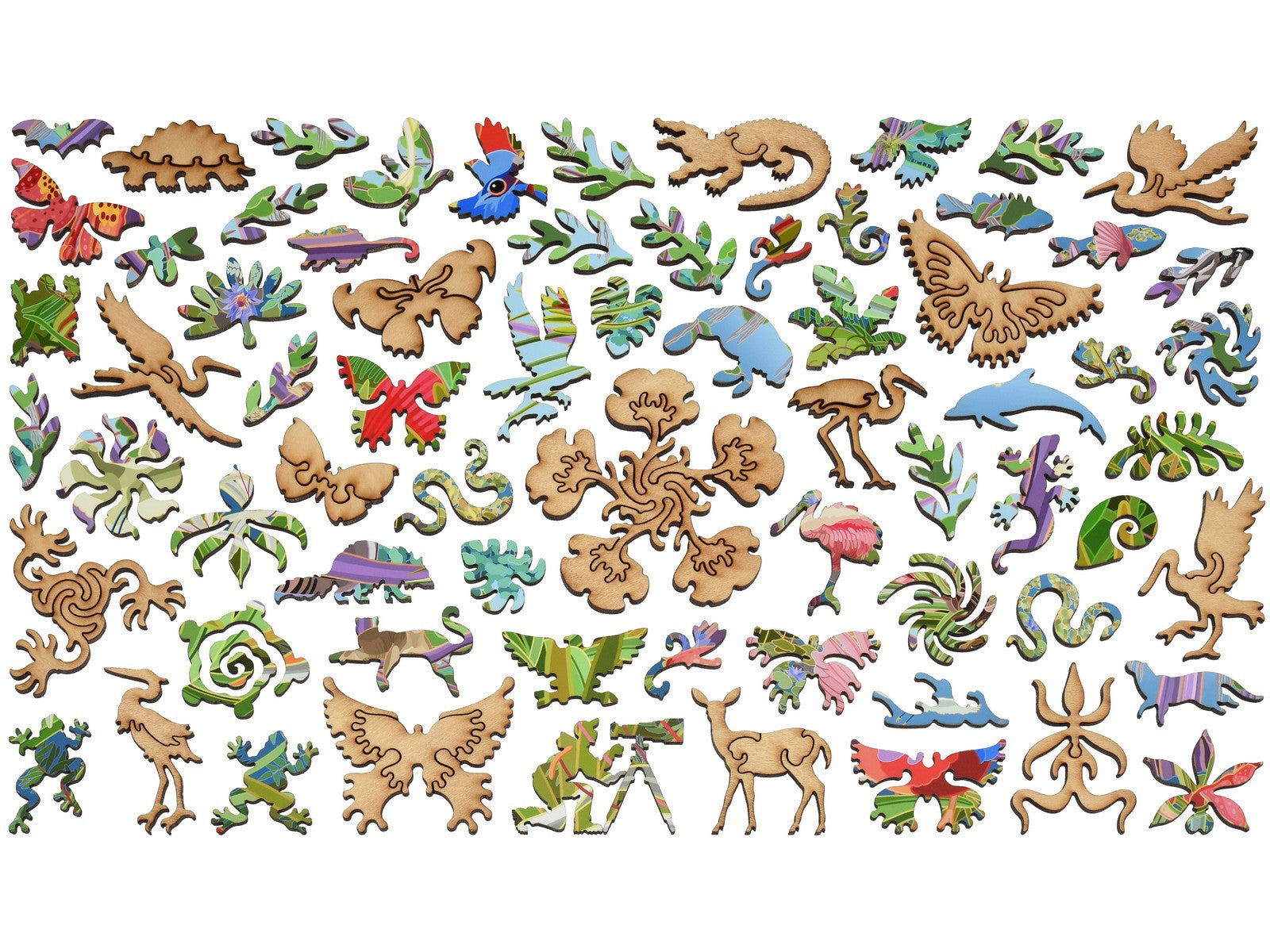 The whimsy pieces that can be found in the puzzle, Spring in the Everglades.