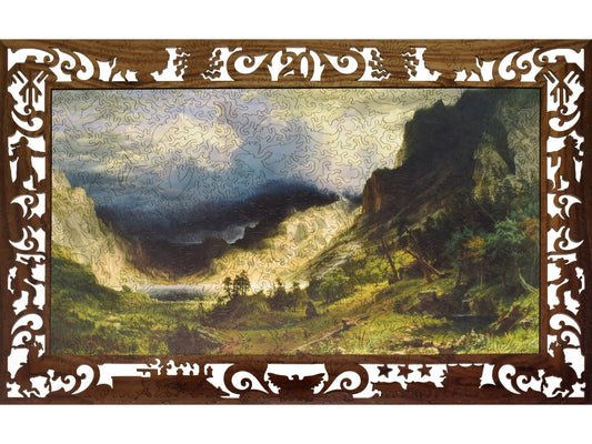 The front of the puzzle, Storm in the Rocky Mountains.