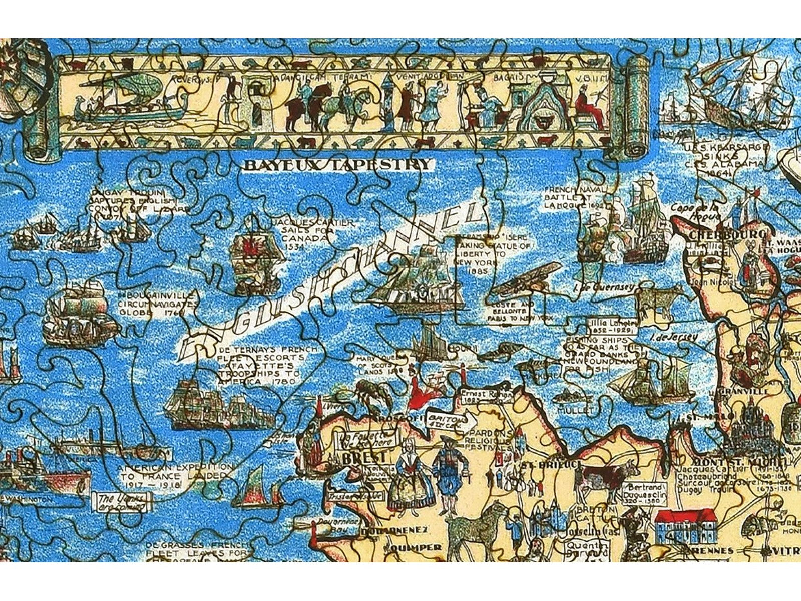 Terra Puzzles France Map Wooden Jigsaw Puzzle 152 Piece, 10x15 inches