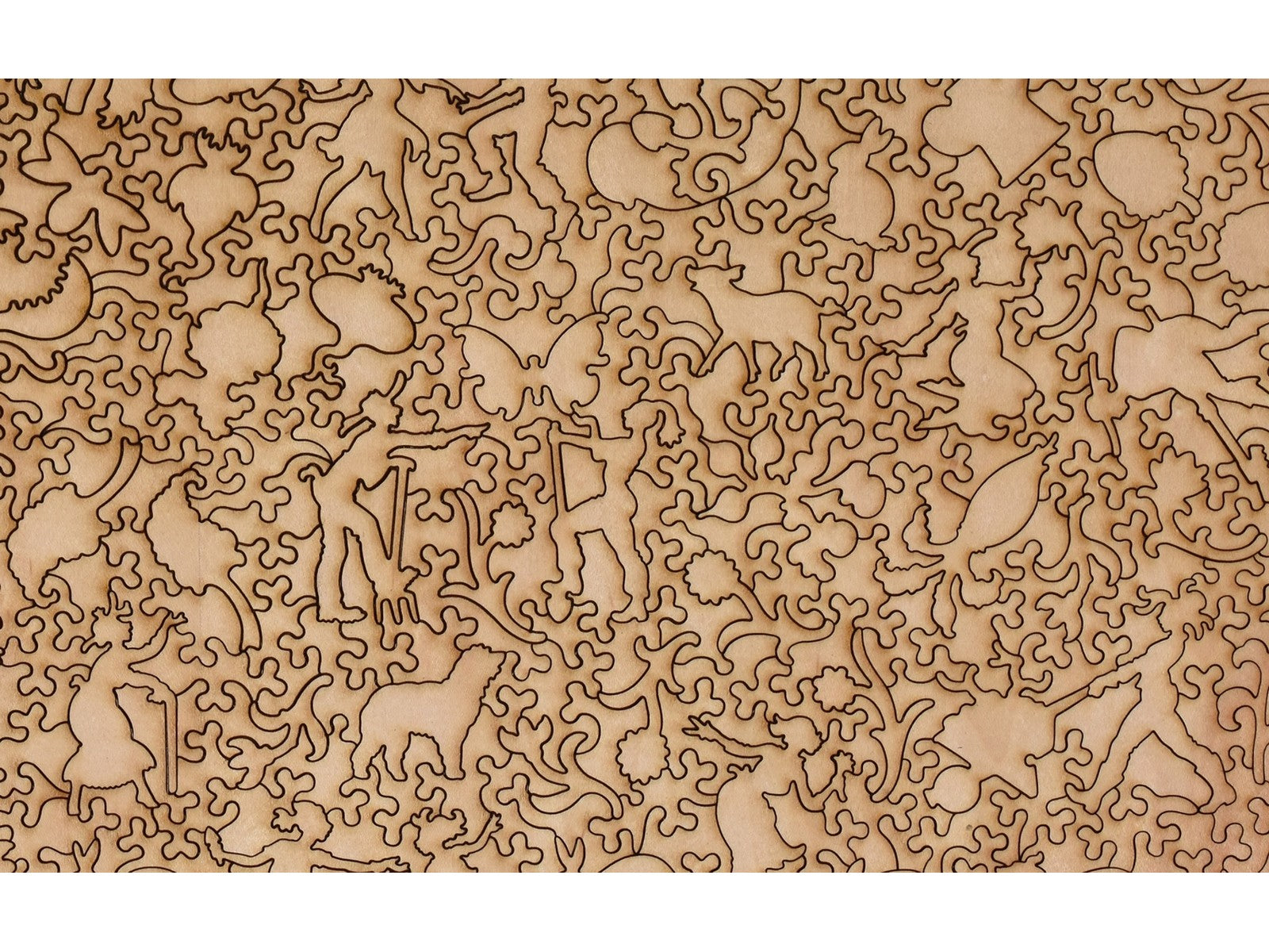 A closeup of the back of the puzzle, Tea Break, showing the detail in the pieces.