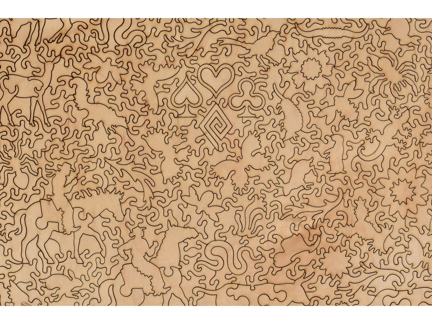 A closeup of the back of the puzzle, Texas Flush, showing the detail in the pieces.