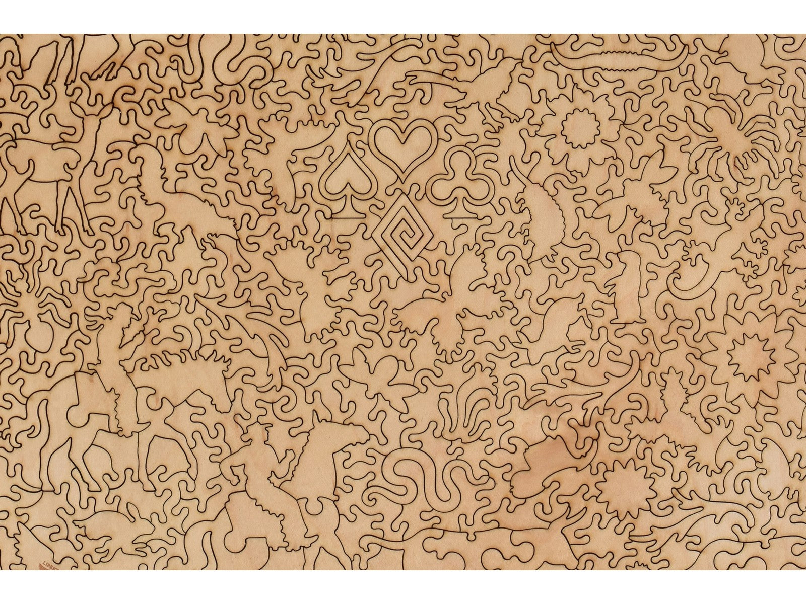 A closeup of the back of the puzzle, Texas Flush, showing the detail in the pieces.