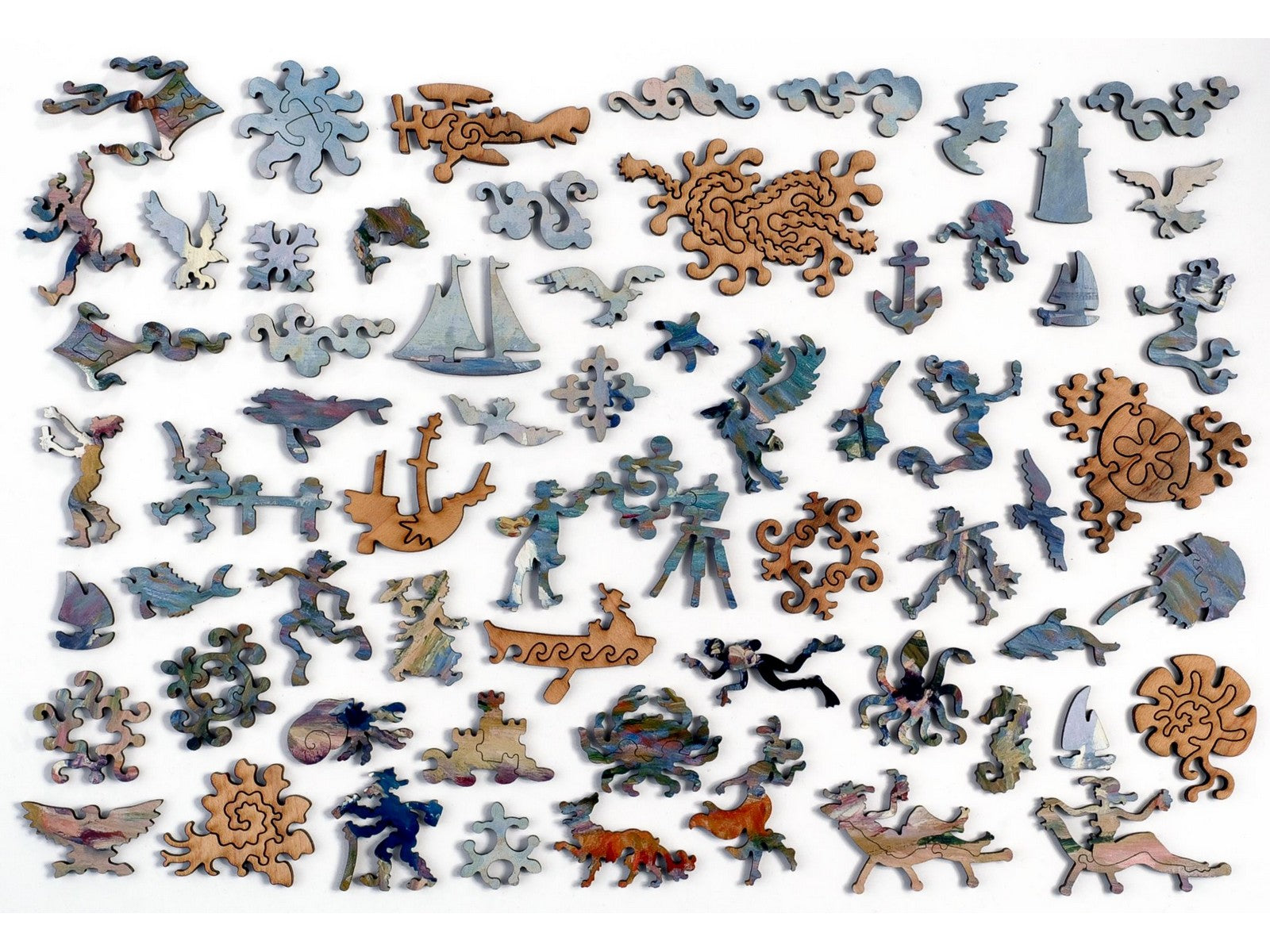 The whimsy pieces that can be found in the puzzle, The Little Pier.