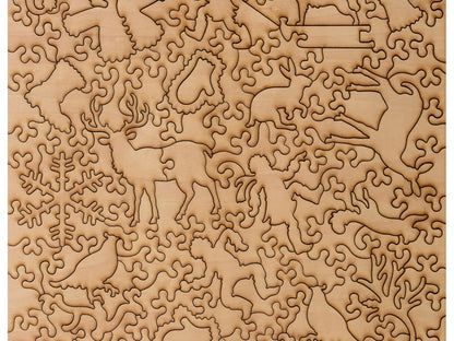 A closeup of the back of the puzzle, The North Wind, showing the detail in the pieces.