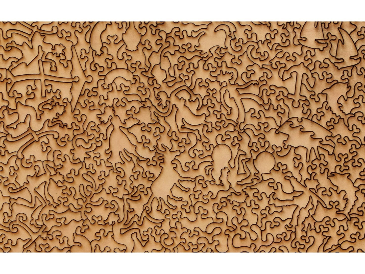 A closeup of the back of the puzzle, Toscana, showing the detail in the pieces.