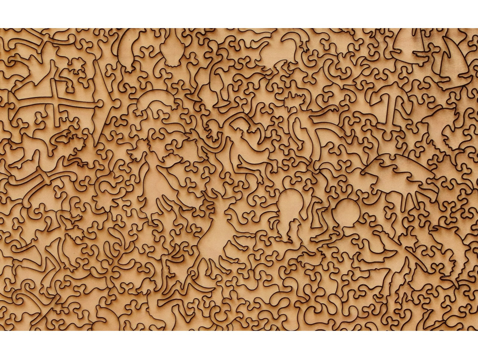 A closeup of the back of the puzzle, Toscana, showing the detail in the pieces.