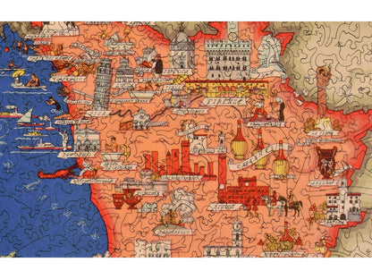 A closeup of the front of the puzzle, Toscana, showing the detail in the pieces.