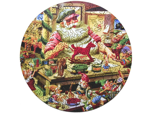 The front of the small round puzzle, Toy Factory.