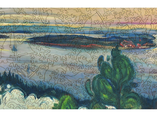 A closeup of the front of the puzzle, Train Smoke.