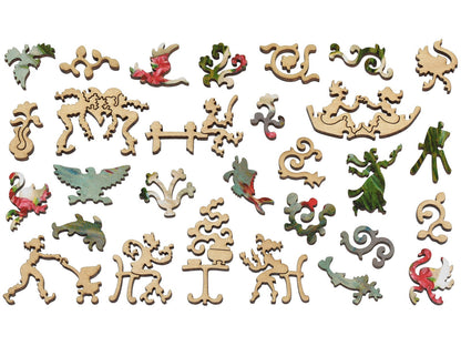 The whimsies that can be found in the puzzle, Valentine Swans.