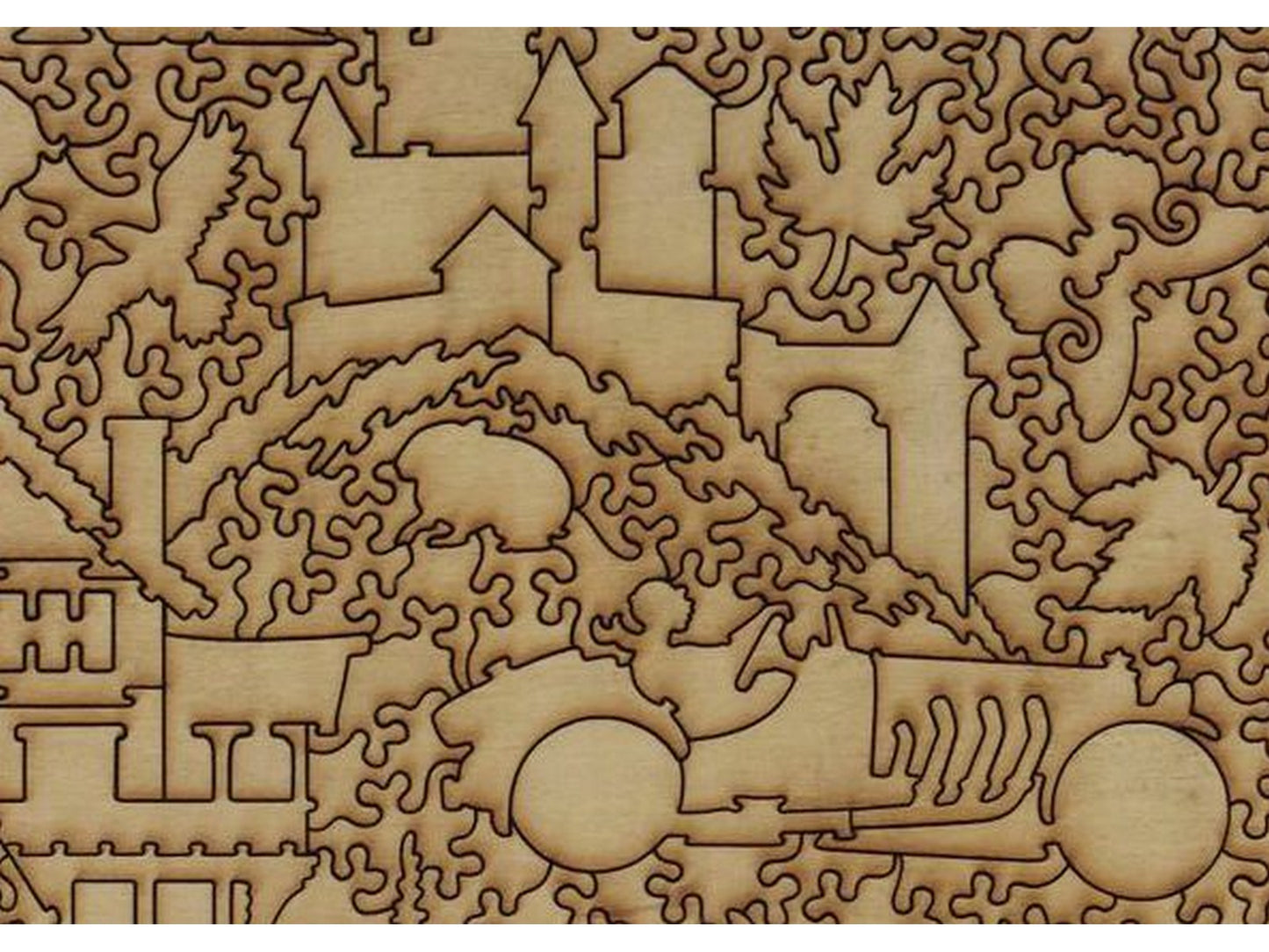 A closeup of the back of the puzzle, Valle D'Aosta, showing the detail in the pieces.