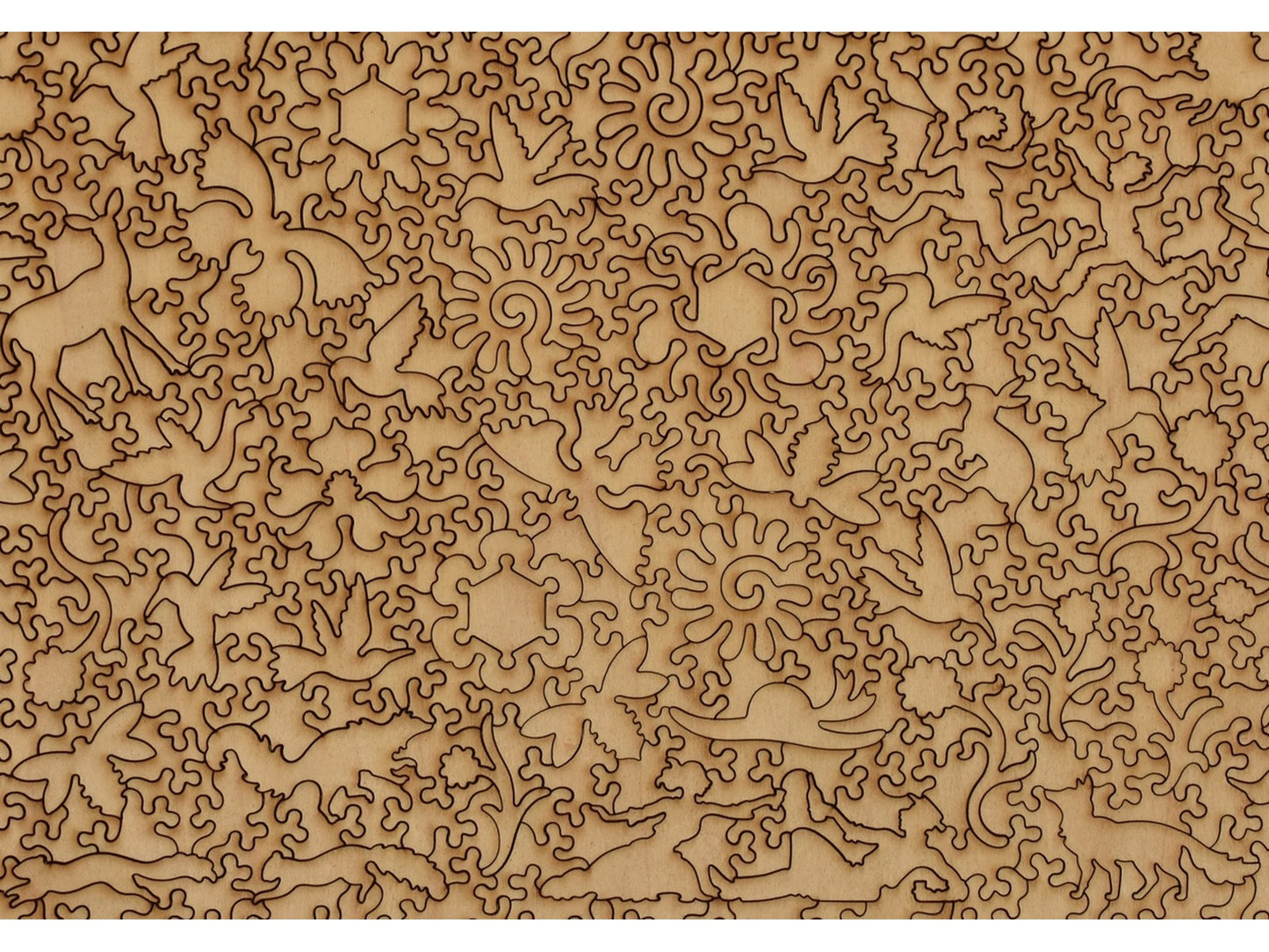 The closeup of the back of the puzzle, Van Gogh's Garden, showing the detail in the pieces.