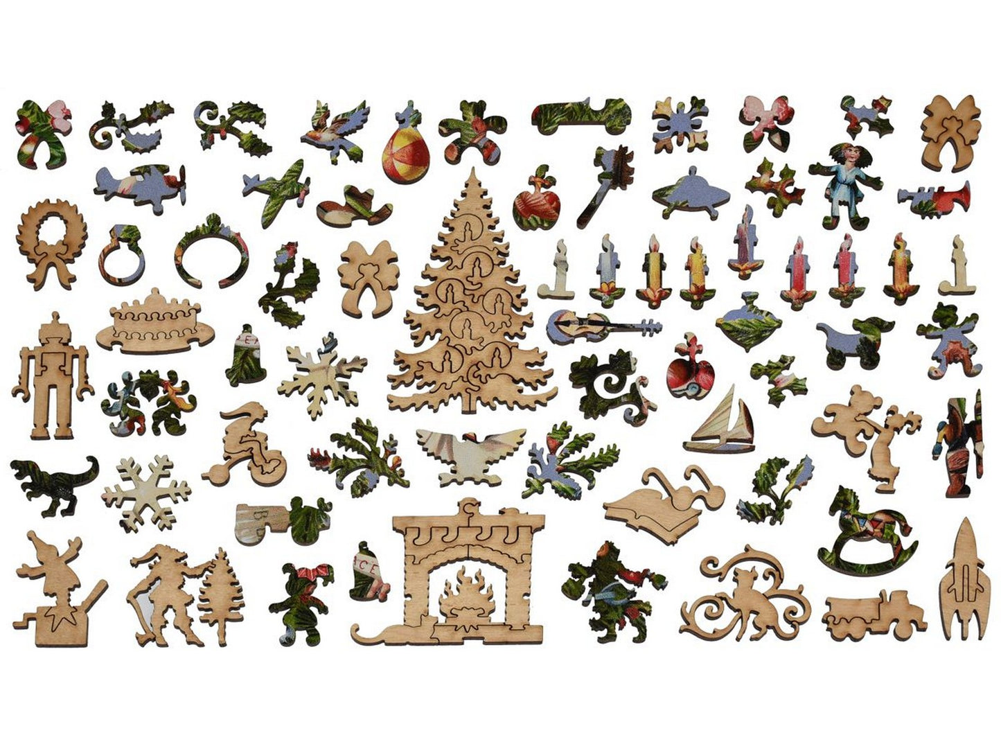 The whimsies that can be found in the puzzle, Victorian Christmas Tree.