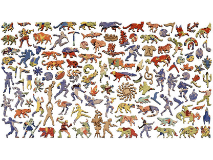 The whimsy pieces that can be found in the puzzle, Vintage College Football.