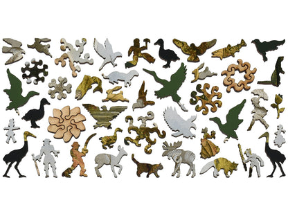 The whimsy pieces that can be found in the puzzle, Whimsical Birds.