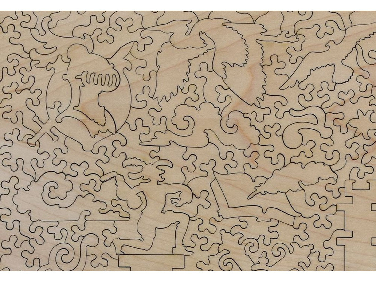 A closeup of the back of the Wisby puzzle.