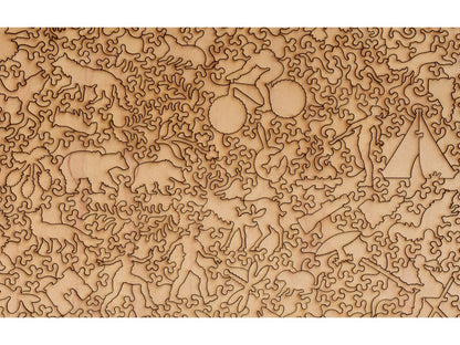 A closeup of the back of the puzzle, Wolf Creek Pass, showing the detail in the pieces.