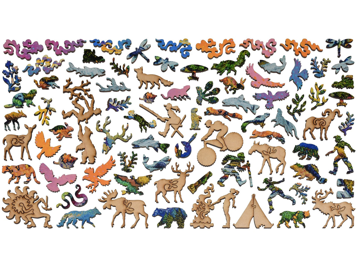 The whimsy pieces that can be found in the puzzle, Wolf Creek Pass.