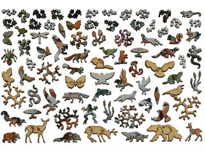 The whimsies that can be found in the puzzle, Woodland Scene.