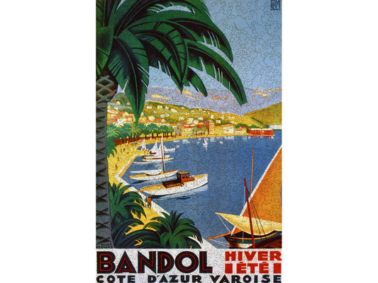 The front of the puzzle, Bandol, which shows a seaside town.