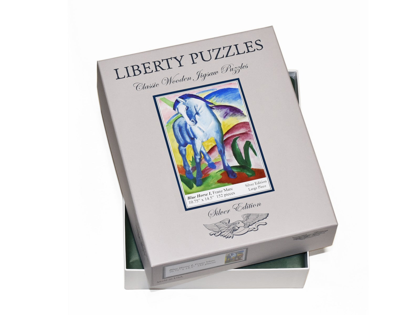 The box for the puzzle, Blue Horse I.