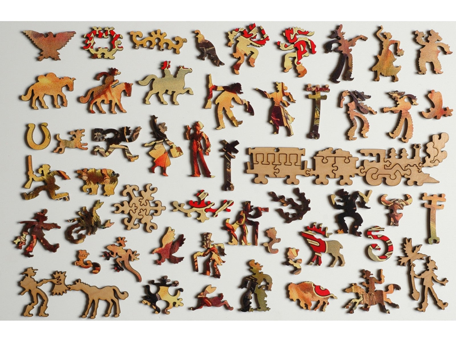 The whimsy pieces that can be found in the puzzle, Buffalo Bill: The Great Train Holdup.
