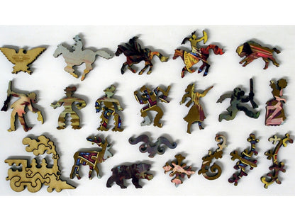 The whimsy pieces that can be found in the puzzle, Buffalo Bill's Wild West.