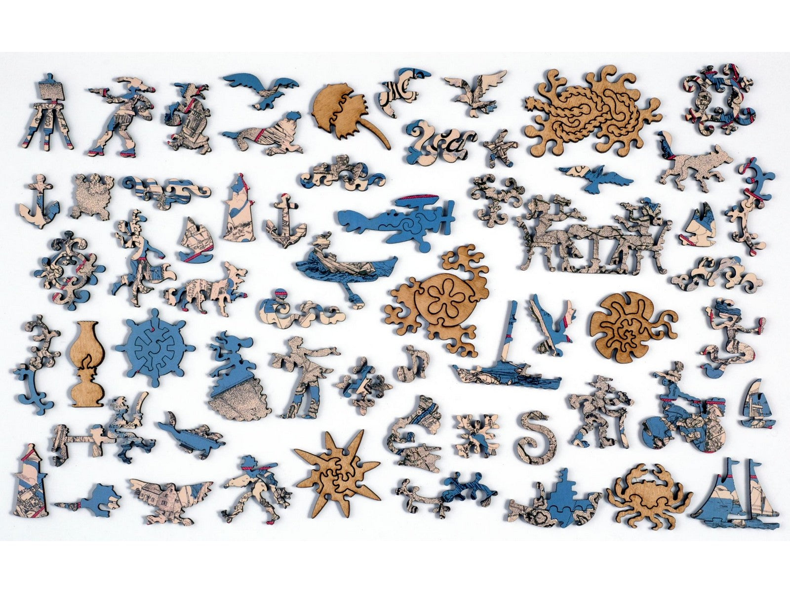 The whimsy pieces that can be found in the puzzle, A Map of Interesting Cape Cod.