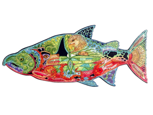 The front of the puzzle, Chinook Salmon.