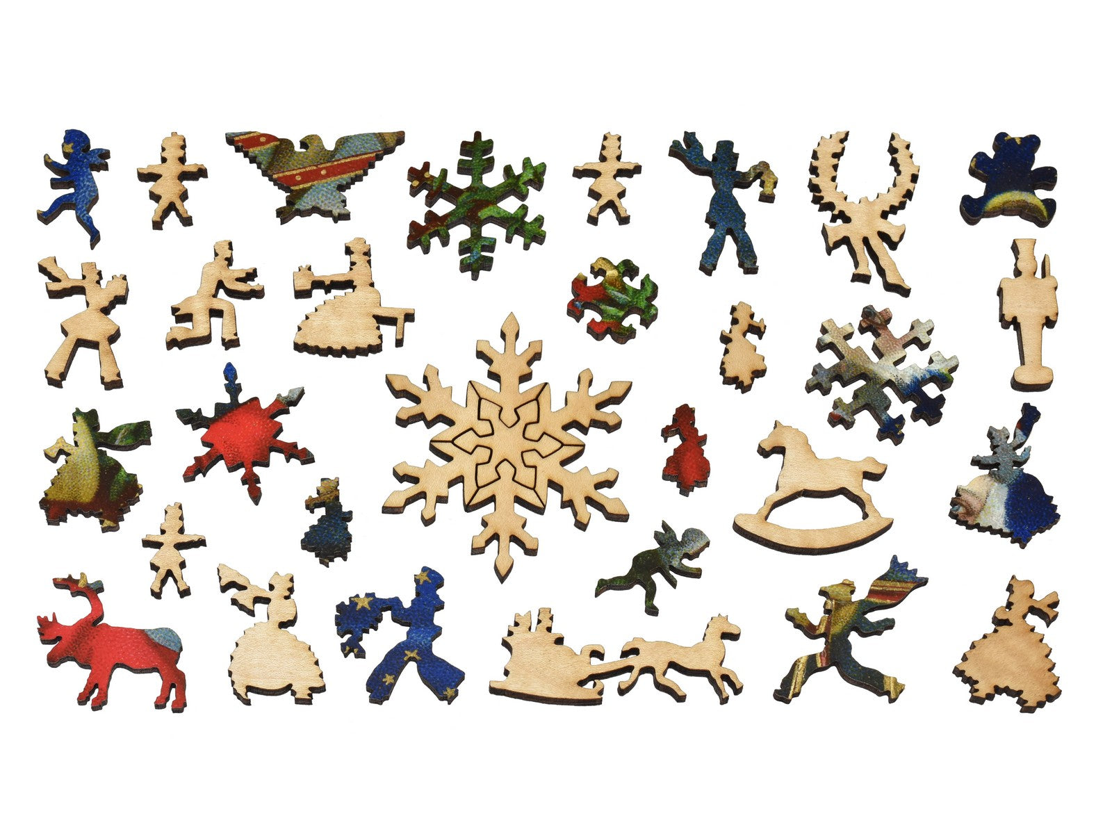 The whimsy pieces that can be found in the puzzle, Christmas Greetings.